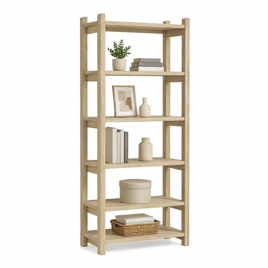 Estante em Bambu Natural com 6 Prateleiras, 60 x 30 x 180 cm